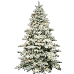 Best Mercury Row Oakman 9' H Extra Full White/Green Artificial Spruce Christmas Tree With 950 Incandescent Lights