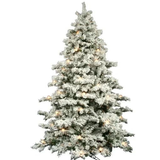 Best Mercury Row Oakman 9' H Extra Full White/Green Artificial Spruce Christmas Tree With 950 Incandescent Lights