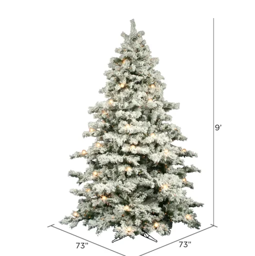 Best Mercury Row Oakman 9' H Extra Full White/Green Artificial Spruce Christmas Tree With 950 Incandescent Lights