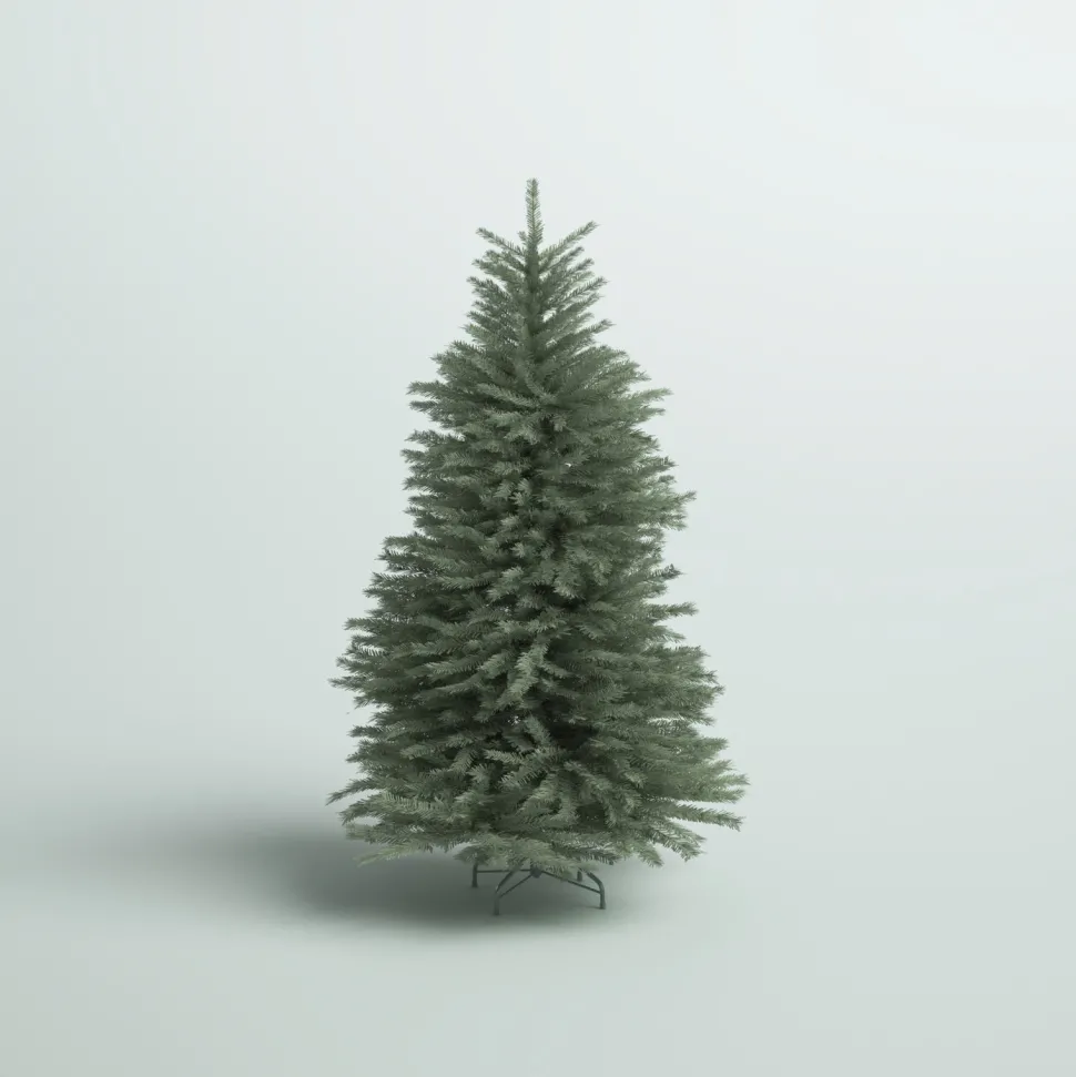 Discount Mercury Row Omusa Blue Fir Christmas Tree With Clear/White Lights