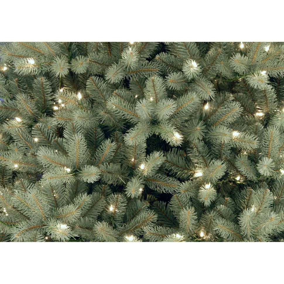 Discount Mercury Row Omusa Blue Fir Christmas Tree With Clear/White Lights