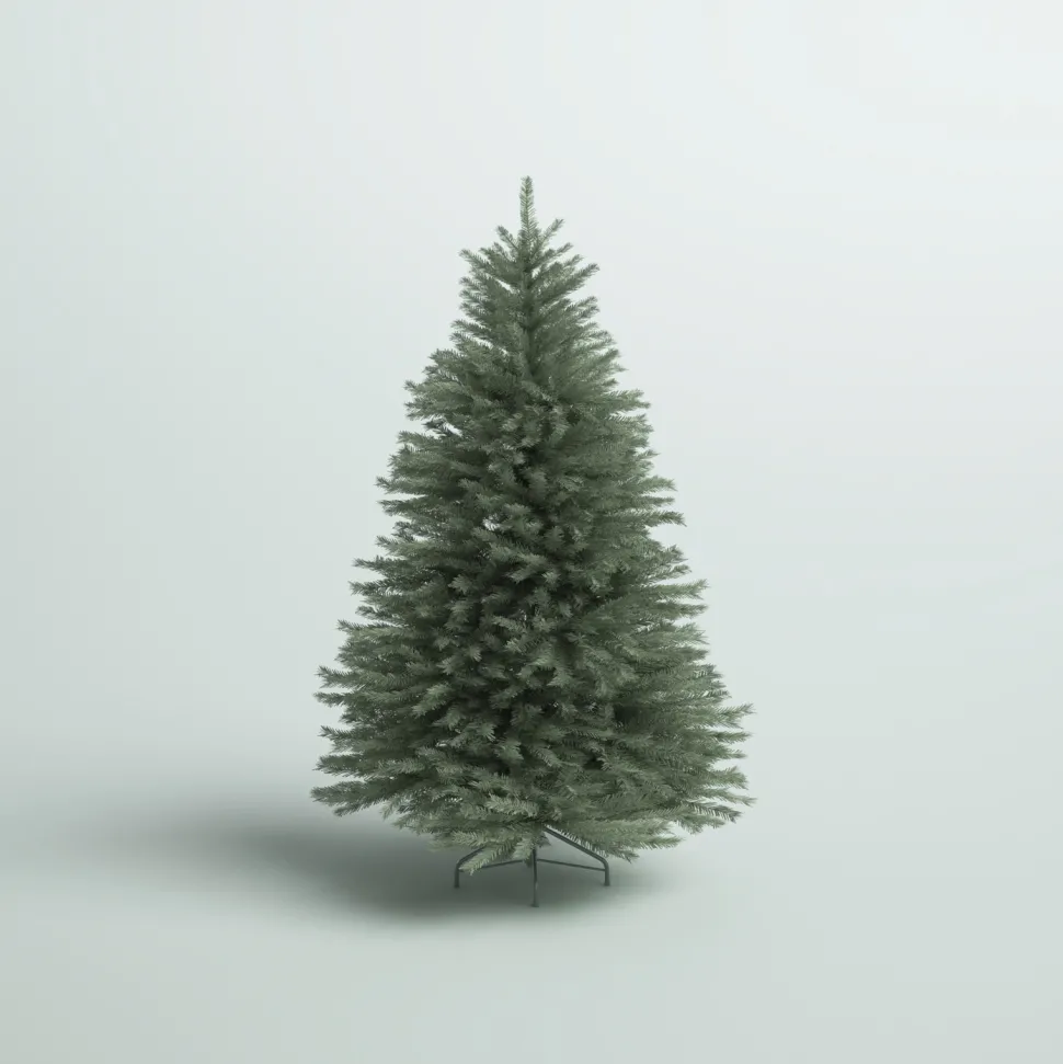 Discount Mercury Row Omusa Blue Fir Christmas Tree With Clear/White Lights