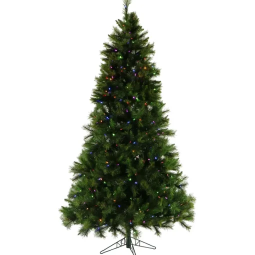 Best Sale Christmas Time Pennsylvania 7.5' Green Pine Artificial Christmas Tree With 550 Multi-Color Lights