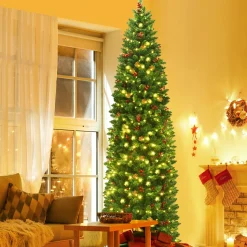 Online The Holiday Aisle Pre-Lit 7.5' Green Pine Artificial Christmas Tree With 350 Clear/White Lights