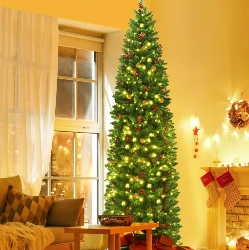 Online The Holiday Aisle Pre-Lit 7.5' Green Pine Artificial Christmas Tree With 350 Clear/White Lights