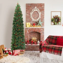 Online The Holiday Aisle Pre-Lit 7.5' Green Pine Artificial Christmas Tree With 350 Clear/White Lights