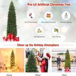 Online The Holiday Aisle Pre-Lit 7.5' Green Pine Artificial Christmas Tree With 350 Clear/White Lights