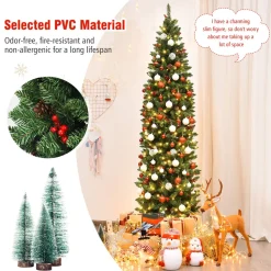 Online The Holiday Aisle Pre-Lit 7.5' Green Pine Artificial Christmas Tree With 350 Clear/White Lights