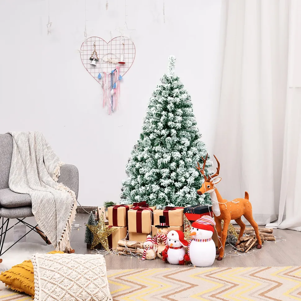 New The Holiday Aisle Pre-Lit 4.5' Green/White Pine Artificial Christmas Tree With 200 Clear/White Lights