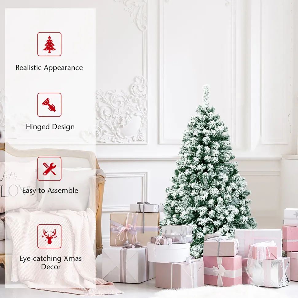 New The Holiday Aisle Pre-Lit 4.5' Green/White Pine Artificial Christmas Tree With 200 Clear/White Lights