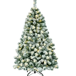 New The Holiday Aisle Pre-Lit 4.5' Green/White Pine Artificial Christmas Tree With 200 Clear/White Lights