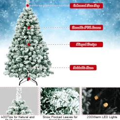 New The Holiday Aisle Pre-Lit 4.5' Green/White Pine Artificial Christmas Tree With 200 Clear/White Lights
