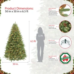 Best Sale The Holiday Aisle Pre-Lit Douglas Premier Green Fir Artificial Christmas Tree With Clear/White Lights