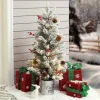 Store The Holiday Aisle Pre-Lit Porch 3' Green/White Pine Artificial Christmas Tree With 50 Warm White Lights