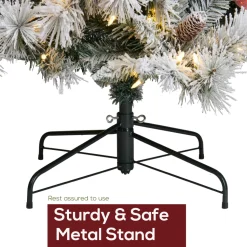 Best Sale AMERZEST Realistic Fir Flocked Christmas Tree With 550 Led Lights