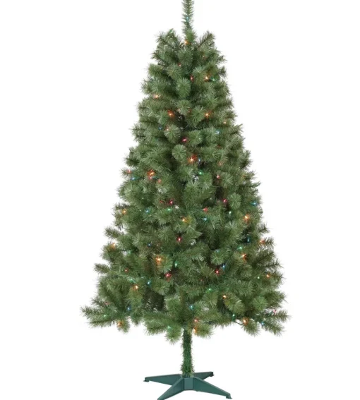 Fashion The Holiday Aisle Sentiments 6' H Green Cashmere Christmas Tree With 200 Led Lights