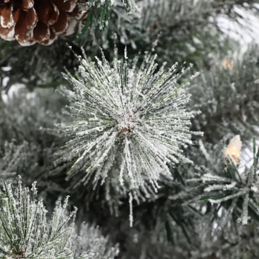 Hot The Holiday Aisle Set Of 2 4Ft Pre-Lit Led Artificial Flocked Pine Christmas Tree With Pine Cones And Urn Pot