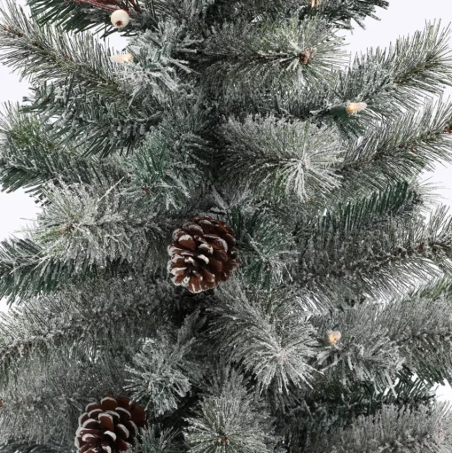 Hot The Holiday Aisle Set Of 2 4Ft Pre-Lit Led Artificial Flocked Pine Christmas Tree With Pine Cones And Urn Pot