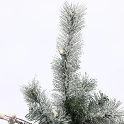 Hot The Holiday Aisle Set Of 2 4Ft Pre-Lit Led Artificial Flocked Pine Christmas Tree With Pine Cones And Urn Pot