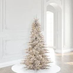 Best Sale The Holiday Aisle Silver Tinsel Fir Artificial Christmas Tree