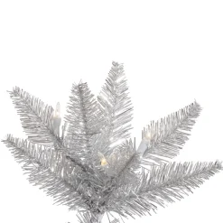 Best Sale The Holiday Aisle Silver Tinsel Fir Artificial Christmas Tree