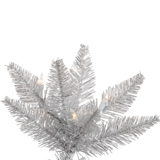 Best Sale The Holiday Aisle Silver Tinsel Fir Artificial Christmas Tree