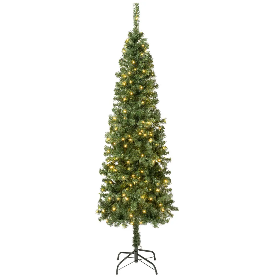 Sale The Holiday Aisle Slender Artificial Pvc Spruce Christmas Tree Led Steady/Constant Lights