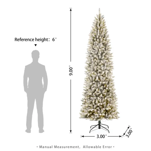 Hot The Holiday Aisle Slender Flocked/Frosted Pine Christmas Tree With Lights