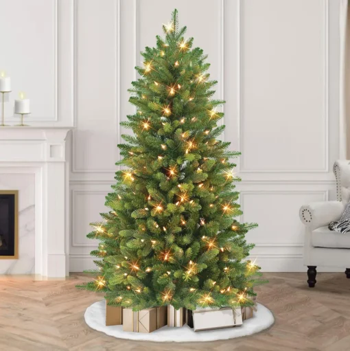 Outlet The Holiday Aisle Slender Green Realistic Artificial Spruce Christmas Tree With Lights