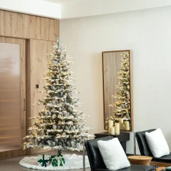 Best The Holiday Aisle Slender Green Realistic Pine Christmas Tree With Led Lights
