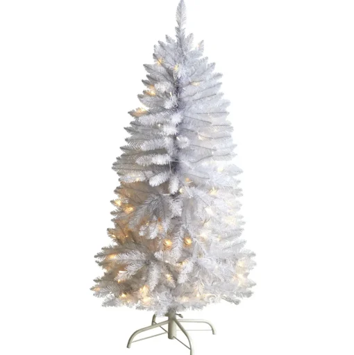 Cheap The Holiday Aisle Slender White Fir Cashmere Christmas Tree With Led Lights