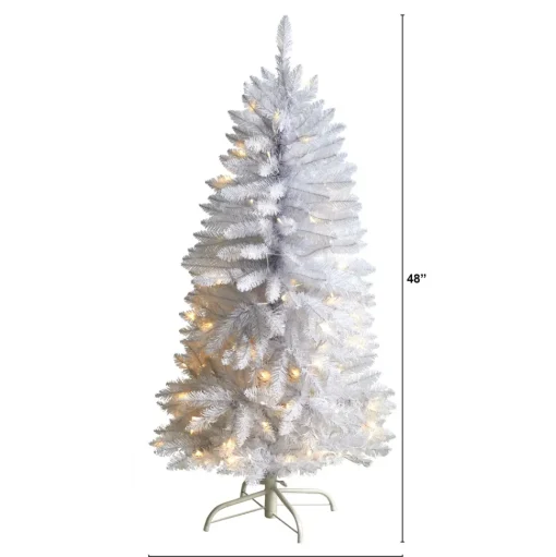 Cheap The Holiday Aisle Slender White Fir Cashmere Christmas Tree With Led Lights