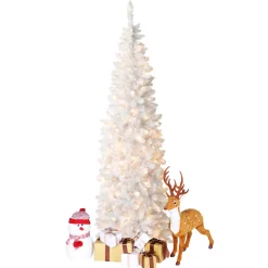 Store The Holiday Aisle Slender White Fir Cashmere Christmas Tree With Lights