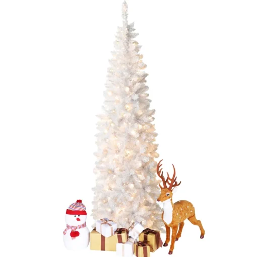Store The Holiday Aisle Slender White Fir Cashmere Christmas Tree With Lights