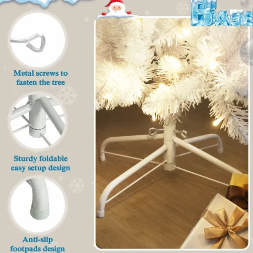 Store The Holiday Aisle Slender White Fir Cashmere Christmas Tree With Lights