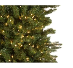 Store The Holiday Aisle Slim Canadian Power Pole Green Fir Artificial Christmas Tree With Clear/White Lights