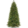 New The Holiday Aisle Slim Hinged 7.5' Green Pine Artificial Christmas Tree With 450 Colored & Clear Lights