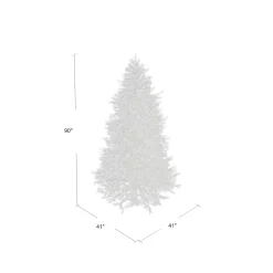 New The Holiday Aisle Slim Hinged 7.5' Green Pine Artificial Christmas Tree With 450 Colored & Clear Lights
