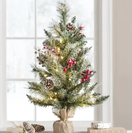 Cheap Andover Mills Snow Tipped Pine And Berry 2' Artificial Christmas Tree With 35 Clear Lights