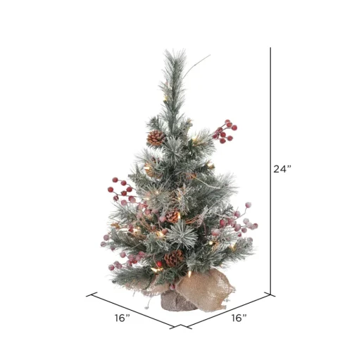 Cheap Andover Mills Snow Tipped Pine And Berry 2' Artificial Christmas Tree With 35 Clear Lights