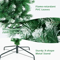 Outlet The Holiday Aisle Snowy 7.5 ' H Upside Down Green Realistic Artificial Pine Christmas Tree With 400 Led Lights