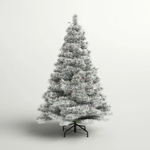 Cheap Three Posts Snowy 7.5' Frosted Green Pine Artificial Christmas Tree With 700 Clear/White Lights