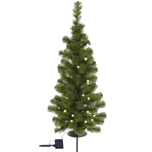 Outlet The Holiday Aisle Solar Tree Solar Slender Green Pine Christmas Tree 30 Led Lights
