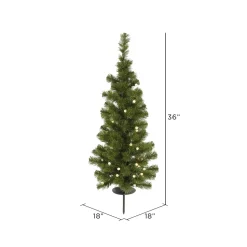 Outlet The Holiday Aisle Solar Tree Solar Slender Green Pine Christmas Tree 30 Led Lights