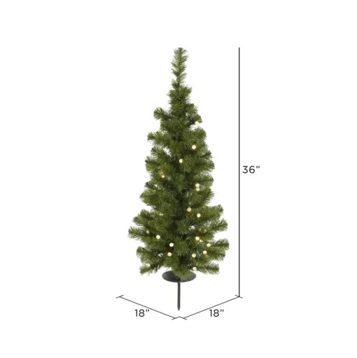 Outlet The Holiday Aisle Solar Tree Solar Slender Green Pine Christmas Tree 30 Led Lights