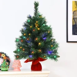 Best Sale The Holiday Aisle 26'' Green Pineartificial Christmas Tree With 35 Multi-Color Lights
