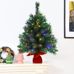 Best Sale The Holiday Aisle 26'' Green Pineartificial Christmas Tree With 35 Multi-Color Lights