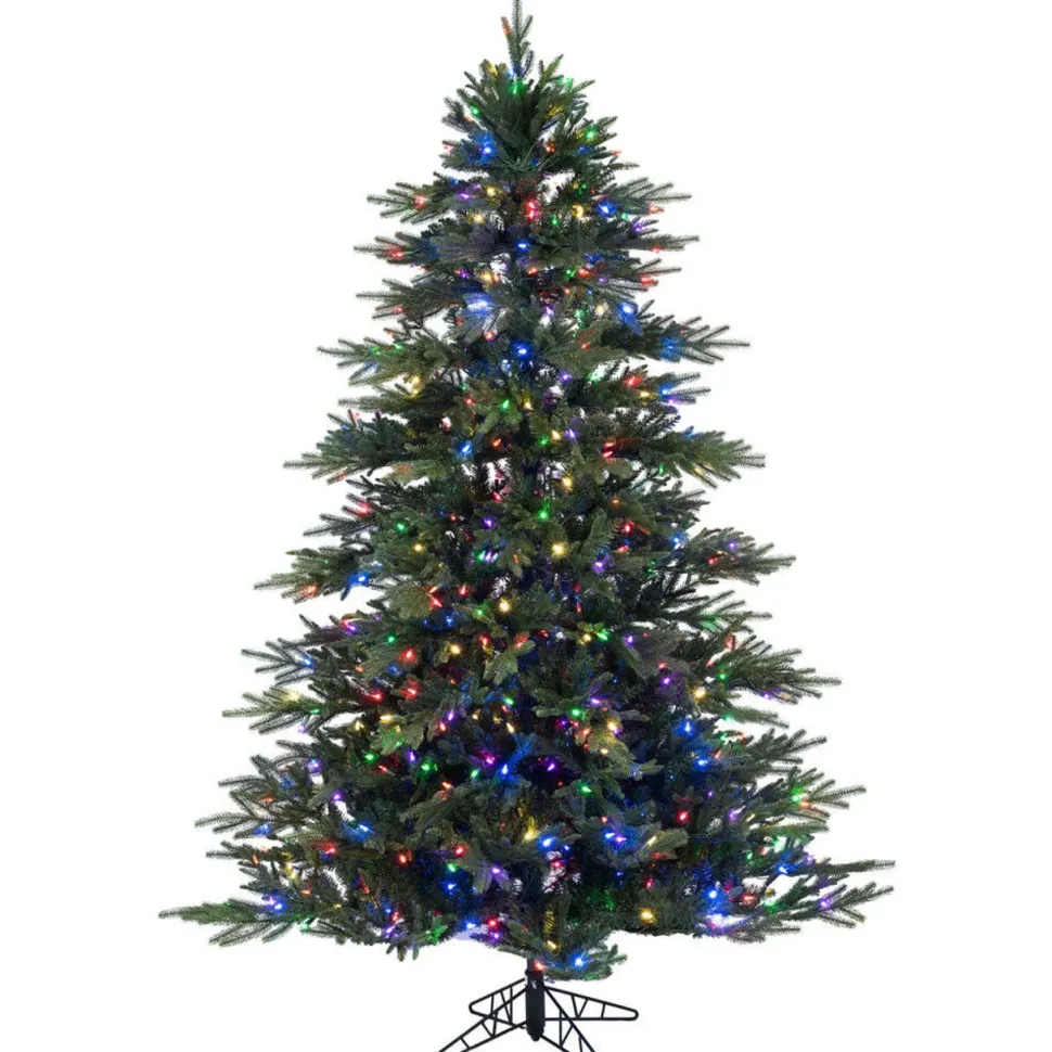 Fashion The Holiday Aisle ® 7.5' X 62" Kamas Fraser Fir Artificial Christmas Tree, Multi-Colored Dura-Lit Led Lights