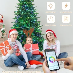 Cheap The Holiday Aisle ® 6Ft App Controlled Christmas Tree, Pe/Pvc Xmas Tree W/ 420 Color Changing Led Lights & 1740 Branch Tips