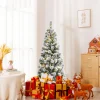 Online The Holiday Aisle ® 5Ft Pre-Lit Snow Flocked Christmas Pine Tree, Hinged Artificial Xmas Tree W/ 140 Remote-Controlled Multi-Color Led Lights